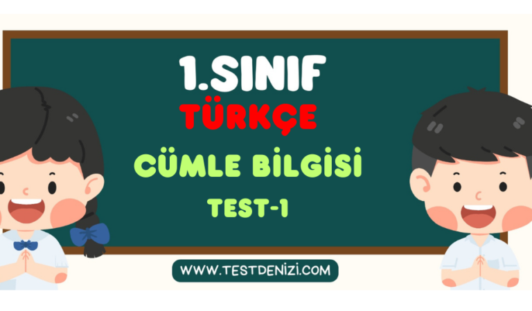 1.Sınıf TÜRKÇE-Cümle Bilgisi- Test 1