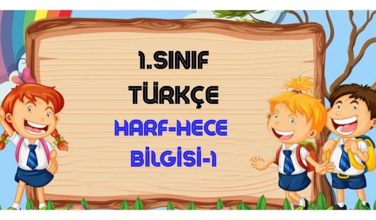1.Sınıf TÜRKÇE-Harf ve Hece Bilgisi – Test 1